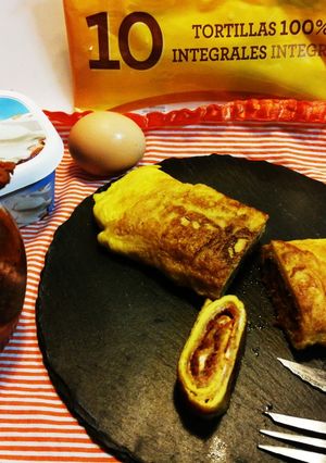 Una foto de Fajitas envueltas en tortilla🌱vegetariana