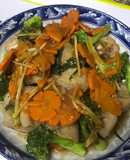 Cá Basa hấp sốt dầu hào