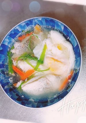 鱸魚蛋包湯 的食譜成品照片
