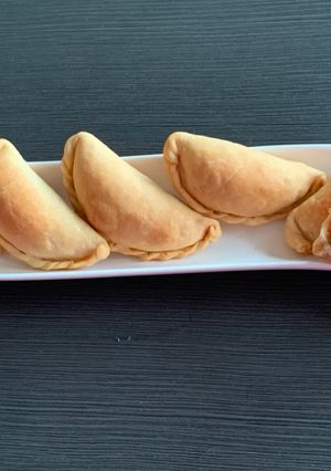 A picture of Baked Sattu Ghujiya.