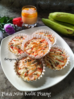 Foto resep 🍕Pizza topping Kulit Pisang, Jamur dan Sosis (219)🍕