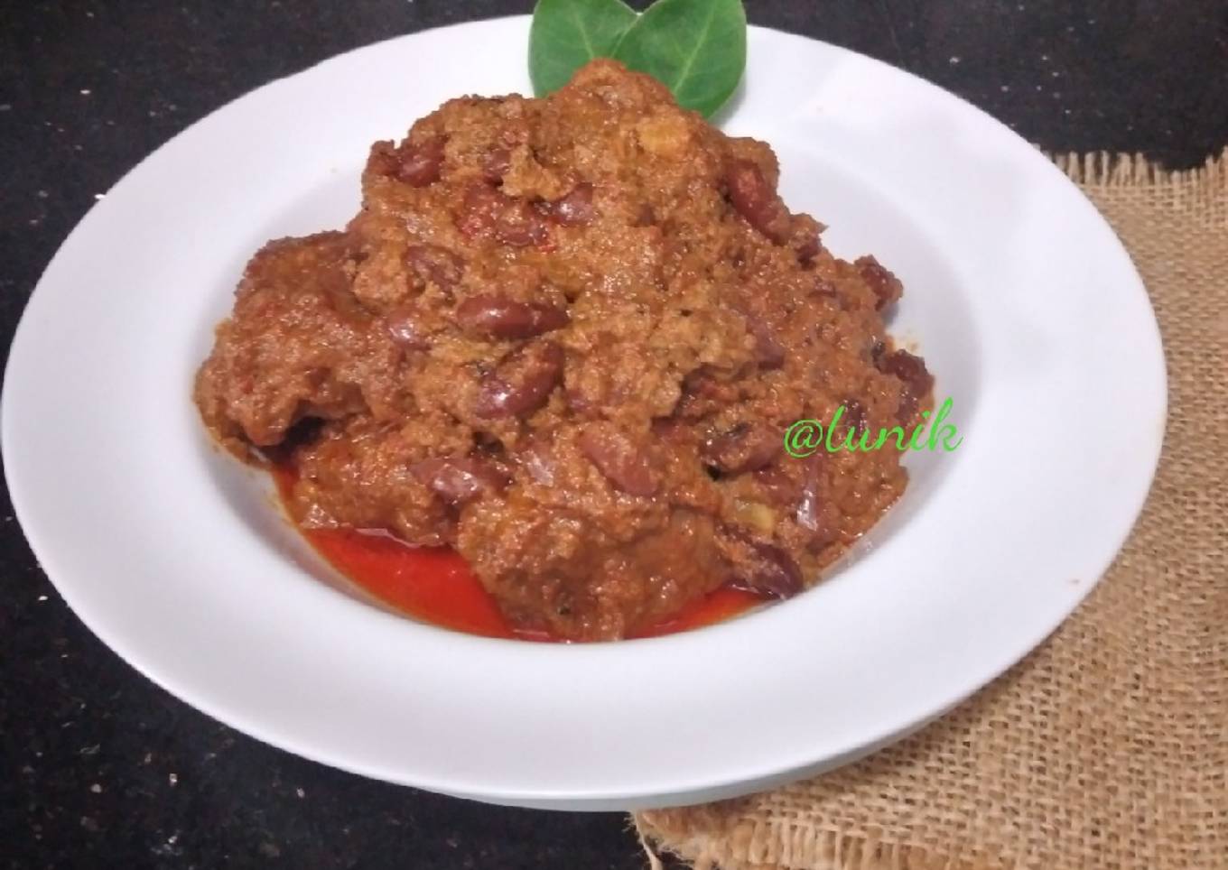Rendang Daging kacang merah