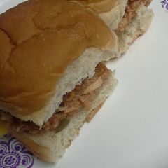 A picture of Spicy Barbecue Tuna salad sloppy sliders.