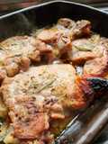 Chuletas con miel, mostaza y romero