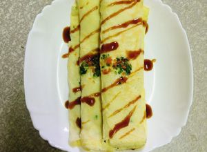 Hình của món Trứng cuộn đài loan cho bé ăn sáng.