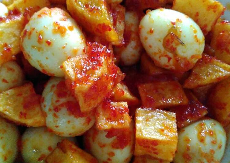Resep Balado kentang telur puyuh Anti Gagal