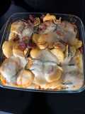 Potato, Zucchini, Chorizo, and Morbier Gratin