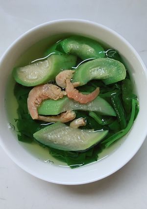 Hình của món Canh Mồng Tơi Mướp Tôm Khô.