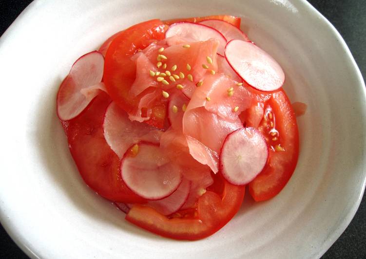 Steps to Make Pickled Ginger, Tomato &amp; Radish ‘Sunomono’ in 26 Minutes at Home