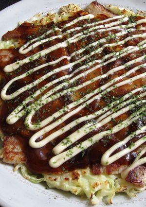 A picture of Glutinous Rice Flour Okonomiyaki.