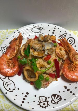 Una foto de Arroz con mariscos!