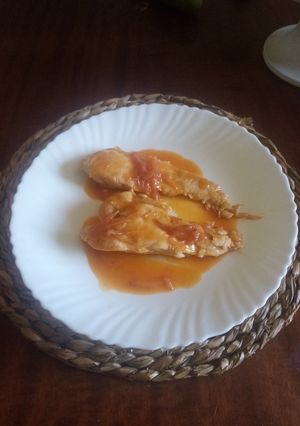 Una foto de Pechuga de pollo en salsa de pomelo