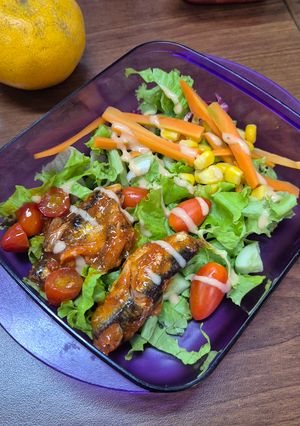 Foto resep Salad sayur plus sarden sarapan sat set untuk diet