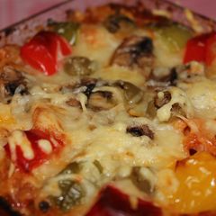 A picture of Pizza pasta bake.