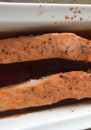 Une photo de Saumon a la sauce "asiatique"