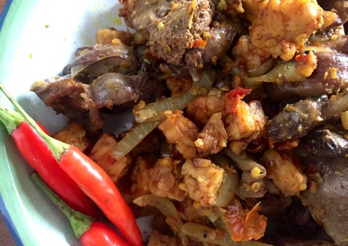 Resep Rica-rica (hati-ampela dan tempe) 🔥, Lezat Sekali