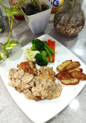 Foto resep Chicken steak with mushroom sauce 🍄