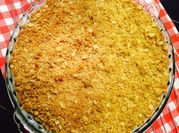 A picture of rhubarb crumble