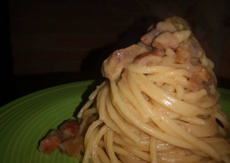 Spaghetti con castagne e guanciale umbro