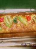 Bizcocho de yogur, manzana y fruta escarchada