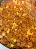 Picadillo de pavo con bacon