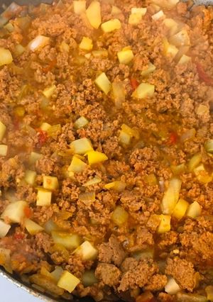 Una foto de Picadillo de pavo con bacon