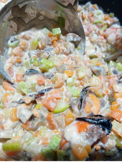 Una foto de Falso risotto de verduras y mejillon para dietas adelgazamiento