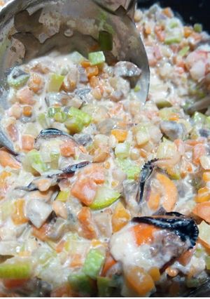 Una foto de Falso risotto de verduras y mejillon para dietas adelgazamiento
