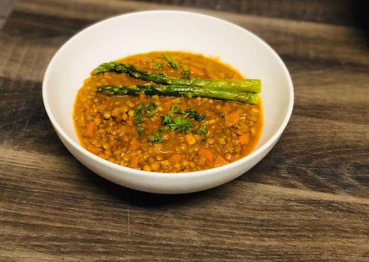 Step-by-Step Guide to Prepare Quick Carrot and Brown Lentil Soup with Ground Egusi and Bherebhere Spice