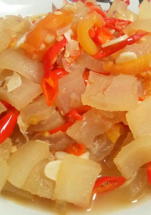 Foto resep Kikil Asam Pedas bumbu iris