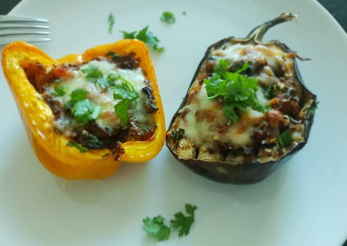 Greek style stuffed peppers