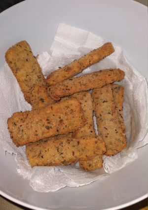 Una foto de Tallos de acelga empanados