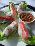 Vietnamese Spring Rolls with peanut sauce