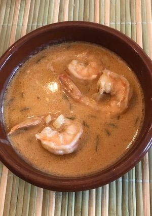 Una foto de Camarones envinados