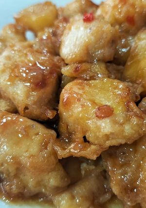 Una foto de Pollo con piña agridulce estilo chino
