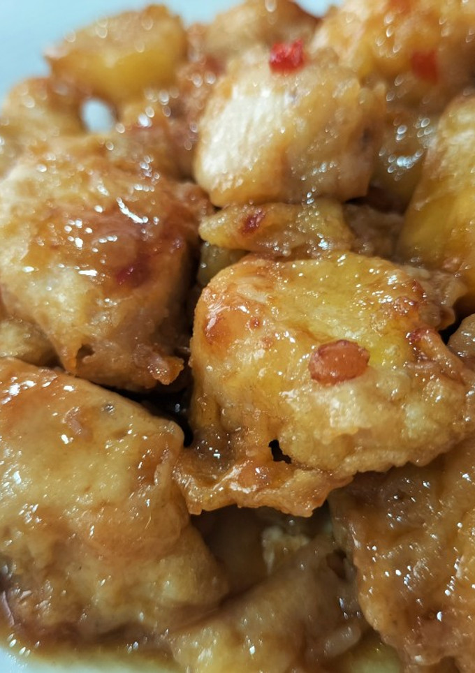 Una foto de Pollo con piña agridulce estilo chino