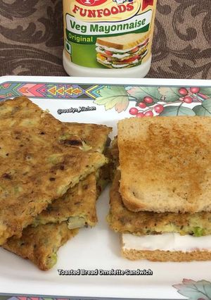 A picture of Toasted Bread Omelette Sandwich.