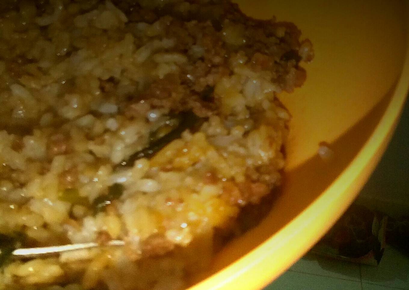 Nasi Tim daging bumbu ngohiang ala Tia