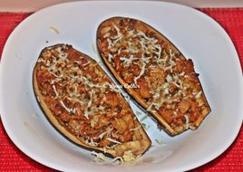 Beringelas recheadas com Carne Picada