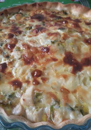Una foto de Tarta de puerro y pollo