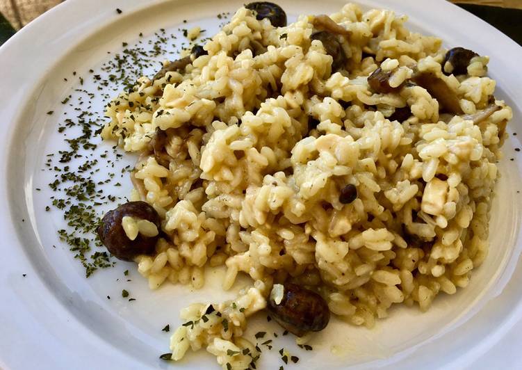 Risotto vegano de setas shiitake, Portobello y Shimeji