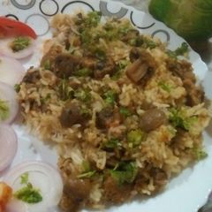 A picture of Mushroom Pullav.