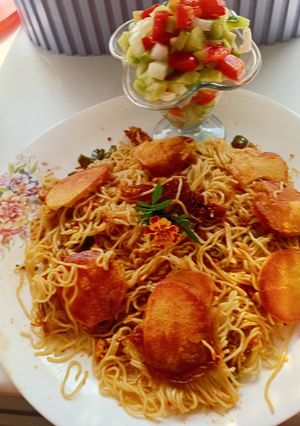 عکسی از دستور ماکارونی با‌گوشت ماهی