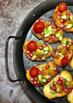Hình của món Bruschetta Trái Cây.