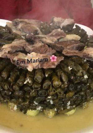 A picture of Stuffed Grape Leaves and Zucchini with Meat 😋.