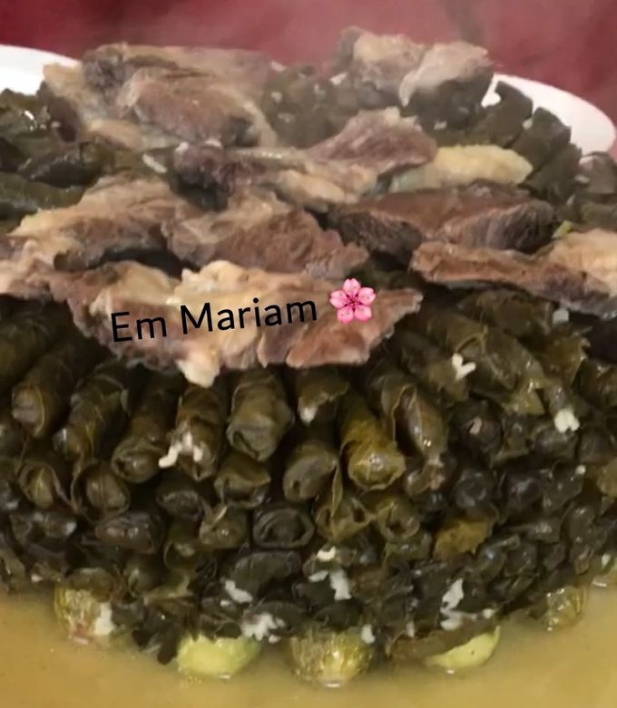 A picture of Stuffed Grape Leaves and Zucchini with Meat 😋.