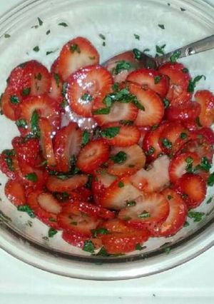 A picture of Strawberry and Mint Salad.