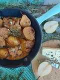 Lombinho de Porco com molho de Pera e Queijo azul