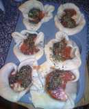 Canastas de hojaldre con relleno de pizza
