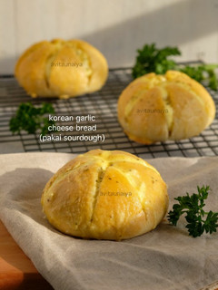 Foto resep Sourdough Korean Garlic Cheese Bread